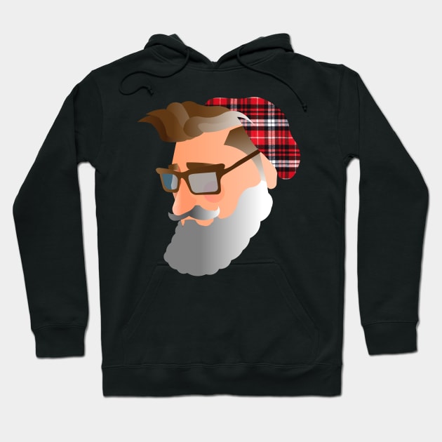 Hipster Santa Hoodie by ijoshthereforeiam